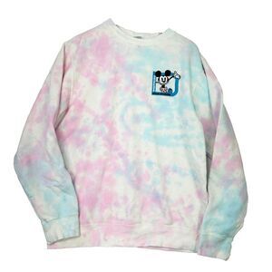 Walt Disney World Tie Dye Sweatshirt Size M Embroidered Annual Passholder Crew